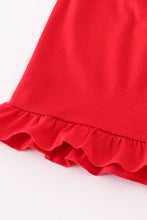 Load image into Gallery viewer, Red dot strawberry embroidery smocked shorts set