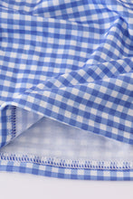 Load image into Gallery viewer, Blue flag bow gingham shorts set