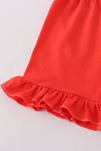 Load image into Gallery viewer, Apple print bow ruffle shorts set