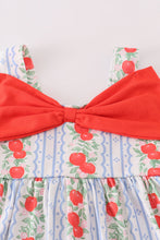 Load image into Gallery viewer, Apple print bow ruffle shorts set