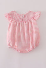 Load image into Gallery viewer, Pink floral smocked bubble