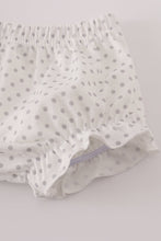 Load image into Gallery viewer, Green plaid sea shell french knot ruffle bloomer set