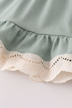 Load image into Gallery viewer, Sage lace ruffle bloomer set