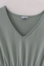 Load image into Gallery viewer, Sage lace ruffle mom dress