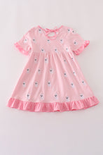 Load image into Gallery viewer, Pink ghost embroidery ruffle dress