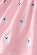 Load image into Gallery viewer, Pink ghost embroidery ruffle pants set