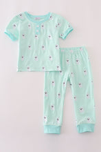 Load image into Gallery viewer, Green ghost embroidery pajamas set