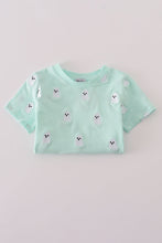 Load image into Gallery viewer, Green ghost embroidery top