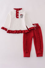 Load image into Gallery viewer, Alabama polka dot elephant french knot ruffle pants set