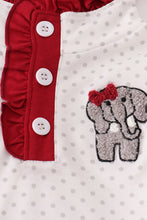 Load image into Gallery viewer, Alabama polka dot elephant french knot ruffle pants set