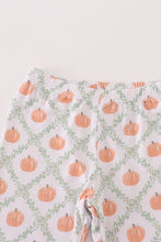Load image into Gallery viewer, Green pumpkin bamboo pajamas set
