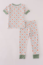 Load image into Gallery viewer, Green pumpkin bamboo pajamas set