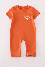 Load image into Gallery viewer, Rust Texas embroidery romper