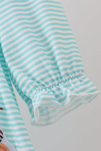 Load image into Gallery viewer, Blue character embroidery ruffle dress