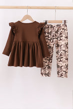 Load image into Gallery viewer, Camouflage duck embroidery ruffle pants set