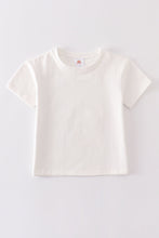 Load image into Gallery viewer, Cream blank basic t-shirt Adult Kids and baby bubble