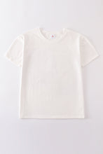 Load image into Gallery viewer, Cream blank basic t-shirt Adult Kids and baby bubble