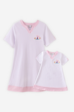 Load image into Gallery viewer, White mermaid embroidery cover up mom & me