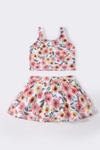 Load image into Gallery viewer, Floral print girl 2pc swimsuit
