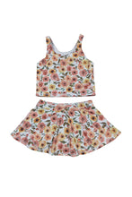 Load image into Gallery viewer, Floral print girl 2pc swimsuit