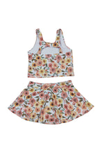 Load image into Gallery viewer, Floral print girl 2pc swimsuit