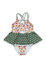Load image into Gallery viewer, Floral print girl one-piece swimsuit