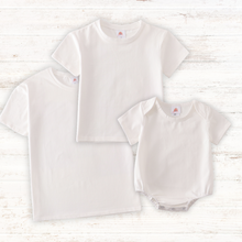 Load image into Gallery viewer, Cream blank basic t-shirt Adult Kids and baby bubble