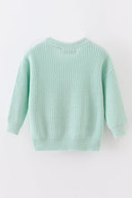 Load image into Gallery viewer, Blue hand-embroidery bunny pullover sweater