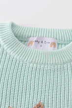 Load image into Gallery viewer, Blue hand-embroidery bunny pullover sweater