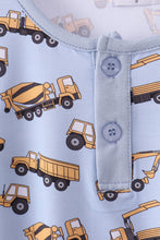 Load image into Gallery viewer, Premium blue excavator print bamboo pants set