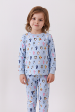 Load image into Gallery viewer, Premium blue character print bamboo pants set