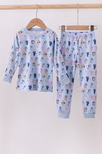 Load image into Gallery viewer, Premium blue character print bamboo pants set