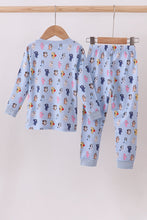 Load image into Gallery viewer, Premium blue character print bamboo pants set