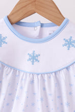 Load image into Gallery viewer, Premium blue snow bow embroidery bubble