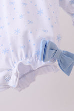 Load image into Gallery viewer, Premium blue snow bow embroidery bubble