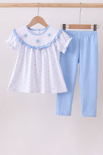 Load image into Gallery viewer, Premium blue snow bow pants set