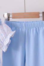 Load image into Gallery viewer, Premium blue snow bow pants set