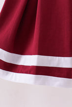 Load image into Gallery viewer, Premium Maroon Go Dawgs Mississippi embroidery ruffle dress