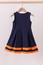 Load image into Gallery viewer, Premium Navy Auburn embroidery ruffle dress