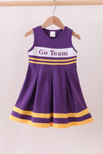 Load image into Gallery viewer, Premium Purple LSU Go Team embroidery ruffle dress