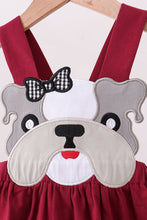 Load image into Gallery viewer, Premium Maroon Georgia bulldog applique dress