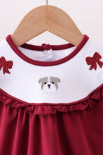 Load image into Gallery viewer, Premium Maroon Georgia bulldog bow embroidery bubble