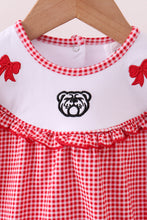 Load image into Gallery viewer, Premium Red Georgia bulldog bow embroidery bubble