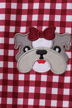 Load image into Gallery viewer, Premium Maroon Georgia bulldog gingham ruffle romper