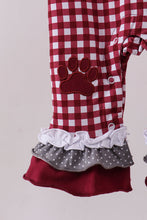 Load image into Gallery viewer, Premium Maroon Georgia bulldog gingham ruffle romper