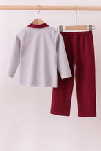 Load image into Gallery viewer, Premium Maroon Georgia stripe bulldog embroidery pants set