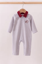 Load image into Gallery viewer, Premium Maroon Georgia bulldog embroidery romper