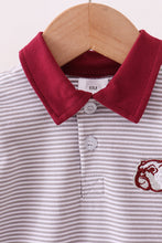 Load image into Gallery viewer, Premium Maroon Georgia bulldog embroidery romper