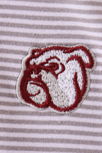 Load image into Gallery viewer, Premium Maroon Georgia bulldog embroidery romper