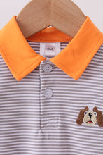 Load image into Gallery viewer, Premium Gray Tennessee Puppy embroidery stripe romper